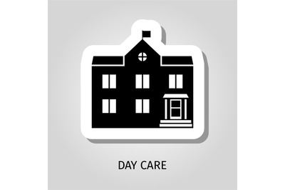 Day care black building sticker