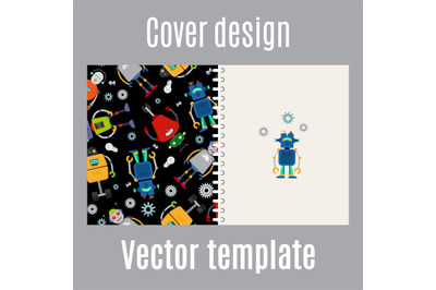 Cover design with robots pattern