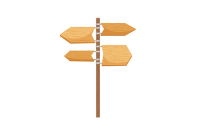 Wooden way direction cartoon sign