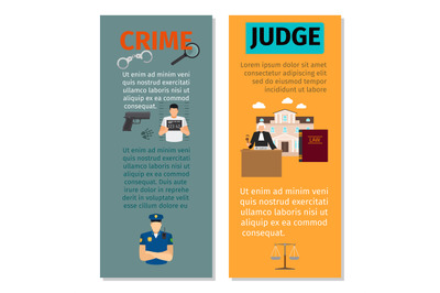 Crime and judge vertical flyers