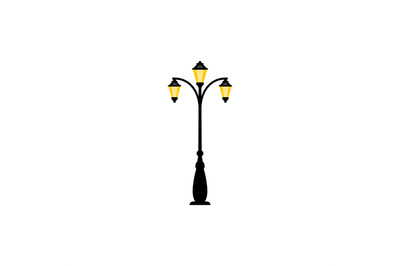 Vintage streetlight with three lamps