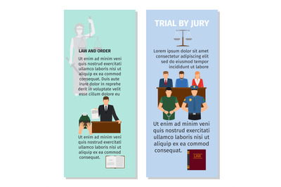 Jury and order concept flyers design