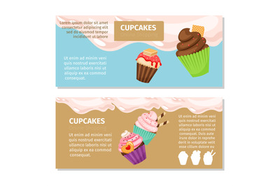 Cupcakes and muffin flyers design