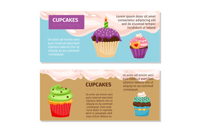 Online shopping cupcakes flyers design