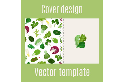 Cover design with salad leaves pattern