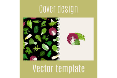 Salad leaves and herbs pattern cover