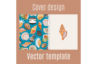 Realistic sea shell pattern cover design