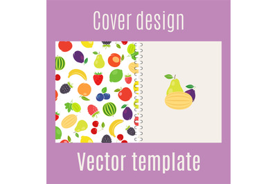 Cover design with fruits pattern