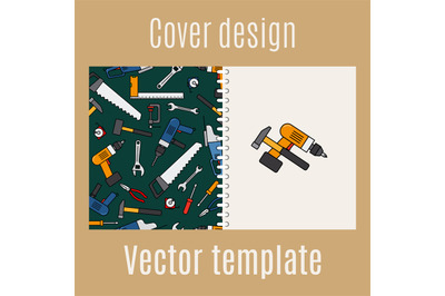 Cover design with constraction tools pattern