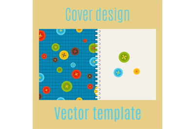 Cover design with colorful buttons pattern