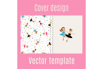 Ballerina and confetti pattern cover design