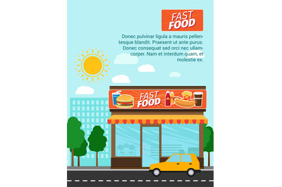 Fast food shop advertising banner