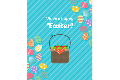 Happy Easter blue greeting card