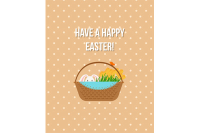 Happy Easter beige greeting card