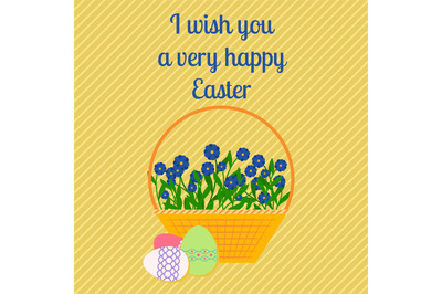 Happy Easter yellow greeting card