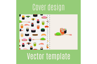 Cover design with sushi pattern