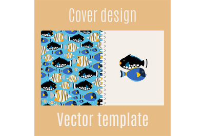 Cover design with sea fish pattern