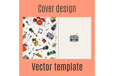 Cover design with music instrument pattern