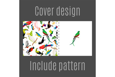 Cover design with parrot birds pattern