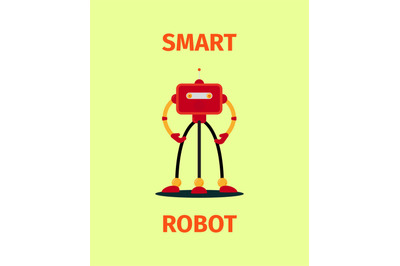 Smart red robot poster