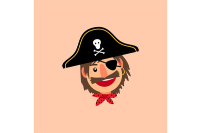 Pirate head vector icon