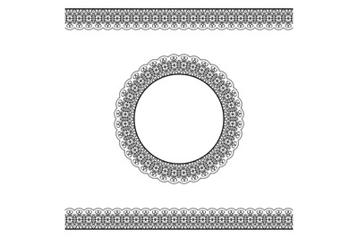 Black detailed border and circle frame