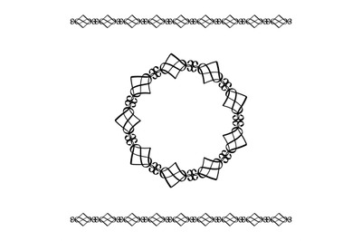 Black geometrcal border and circle frame