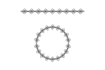 Border with rhombus and circle frame