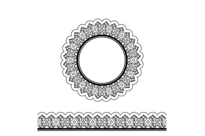 Black decorative border and circle frame