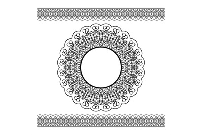 Black lacy border and circle frame