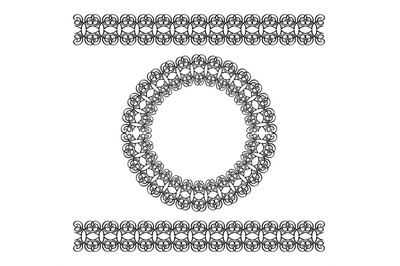 Black scythian border and circle frame