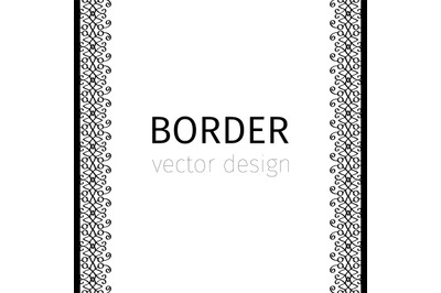 Black vertical border with curls