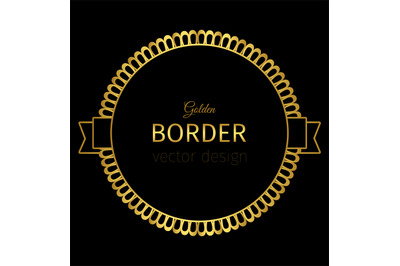 Golden circle label with lacy border