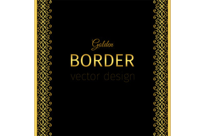 Golden vertical border with curls