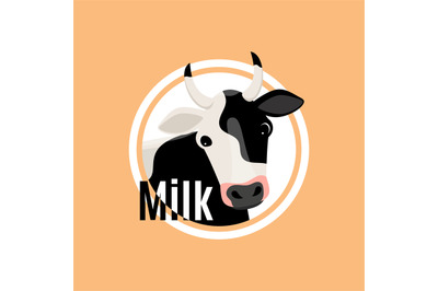 Cow head flat logo template