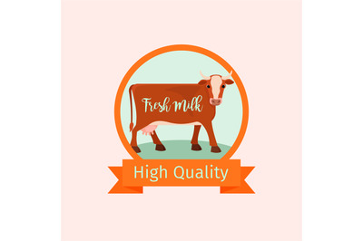 Cow orange label design