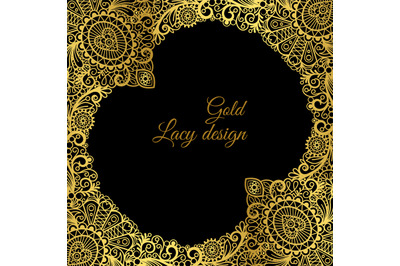 Gold lacy ornamental card design