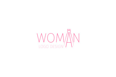 Woman logo with word and dress