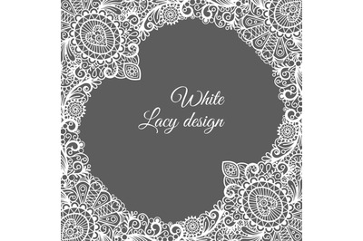 White lacy ornamental card design