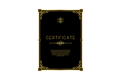 Golden frame certificate template