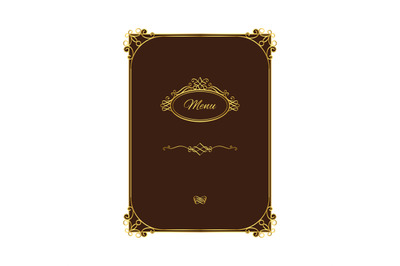 Vintage menu template with gold elements