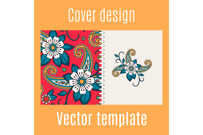 Cover design with floral indian pattern