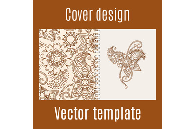 Cover design with henna mehendi pattern