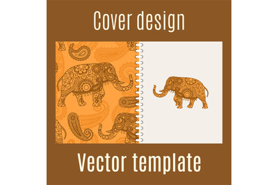 Cover design with indian elephant pattern