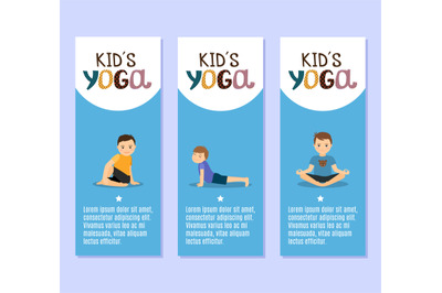 Yoga kids flyers design with boys