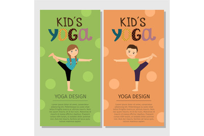 Yoga kids vertical flyer design