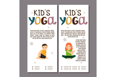 Kids in yoga poses flyers design