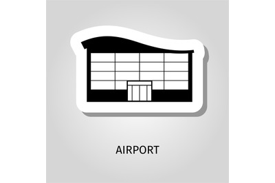 Airport black silhouette building sticker