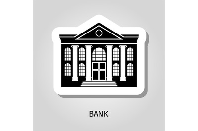 Bank building web sticker icon