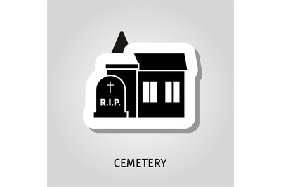 Cemetery black building sticker